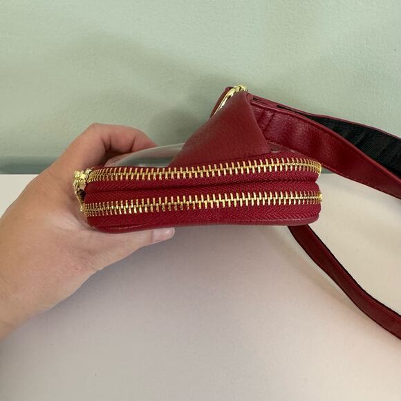 Inicat Un Jour De Chance Crossbody Sling Bag Small Vegan Leather Fanny Packs Red - Picture 3 of 10